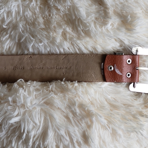 HP?Western genuine italian leather w studded turquoise color stones& buckle main image 5